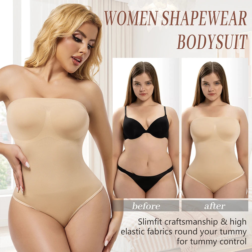 Sexy Strapless Thong Bodysuits